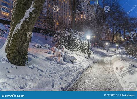 Winter Storm Central Park New York City Stock Image Image Of Central