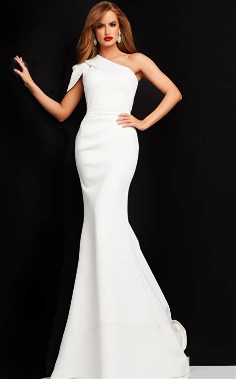 Jovani One Shoulder Dress White Dresses Images 2022