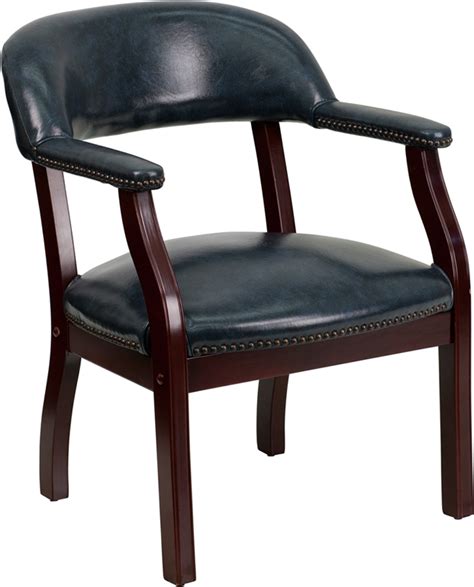 Home > offer > chairs > metal chairs > k287 navy blue. Navy Blue Vinyl Luxurious Conference Chair With Mahogany ...