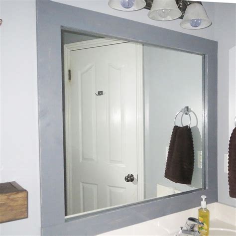 Diy Stick On Mirror Frame Mirror Frame Diy Diy Bathroom Bathroom Mirrors Diy