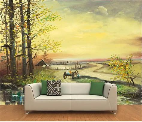 Custom 3d Photo Wallpaper Mural Living Room European Pastoral Landscape