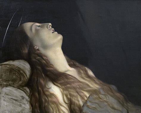 La Femme De Lartiste Louise Vernet Sur Son Lit De Mort Painting By