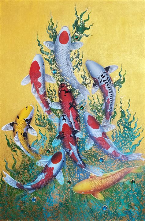 Watercolor Koi Fish Painting For Sale