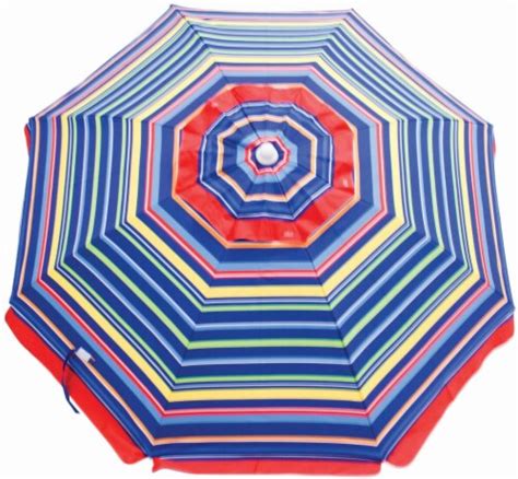 Rio Beach Tilt Umbrella With New Wind Vent And Carry Bag Pop Stripe