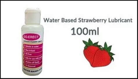 Go Erect Strawberry Flavored Water Based Lubricant Water Soluble