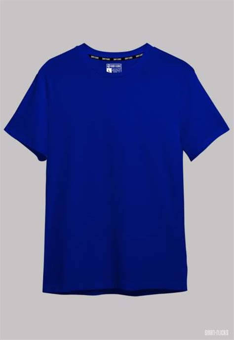 Shirtflicks Royal Blue Plain Shirt Printed Premium Cotton Dtg Print