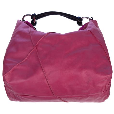 Laura Di Maggio Italian Made Pink Leather Large Shoulder Hobo Bag