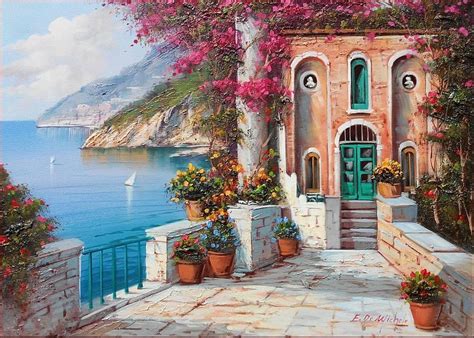 Seascape South Of Italy Painting By Ernesto Di Michele Fine Art America