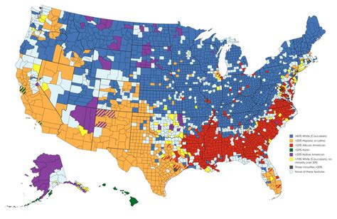 The united states has had a pretty complicated history with different racial groups. Significant Racial minorities in each U.S. county - Vivid Maps