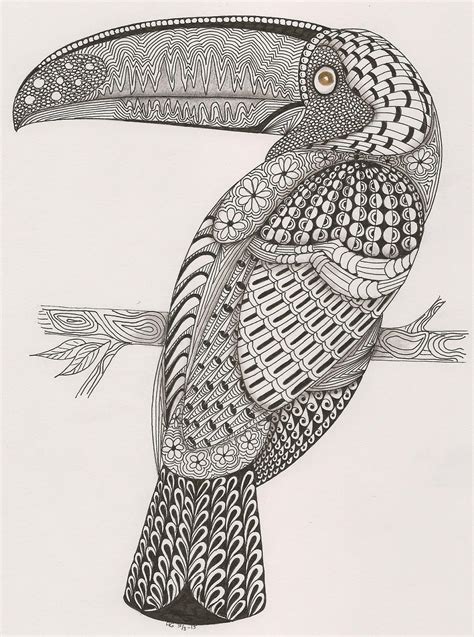Adri Toucan Zentangle Kunst Vogel Kunst Zentangle Patronen