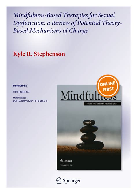 pdf mindfulness based therapies for sexual dysfunction a review of potential theory based