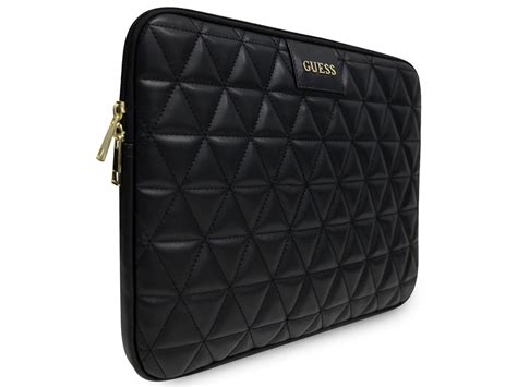 Guess Quilted Laptop Sleeve Zwart 13 Inch Macbook Hoes