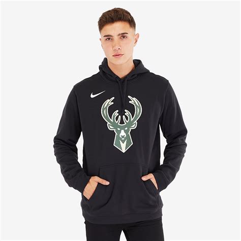 Mens Replica Nike Nba Milwaukee Bucks Courtside Hoodie Black