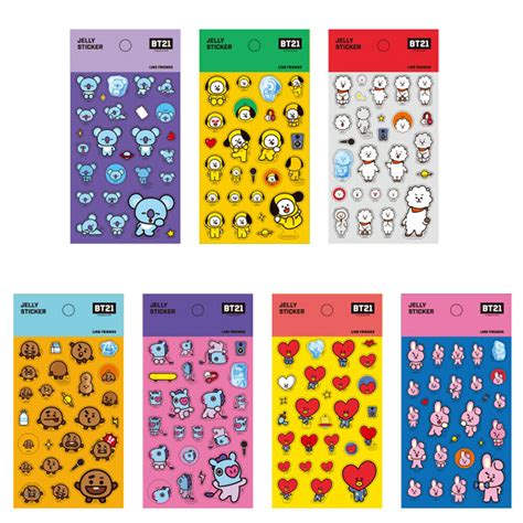 CÓ SẴn Bt21 Jelly Sticker Ver01 Official Gác Xép Bangtan