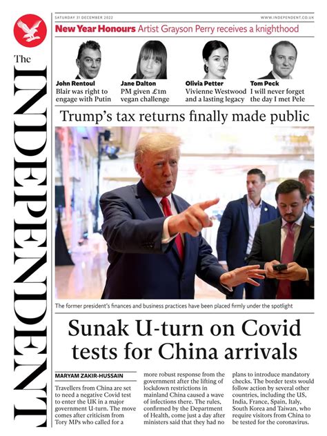 Independent Front Page 31st Of December 2022 Tomorrow S Papers Today