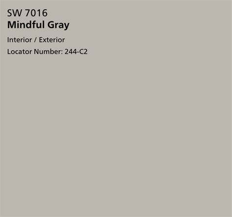 Sherwin Williams Mindful Gray 7016 Gray Interior Interior And
