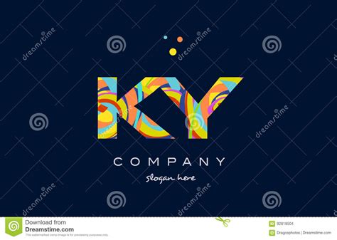 ky k y colorful alphabet letter logo icon template vector stock vector illustration of letter