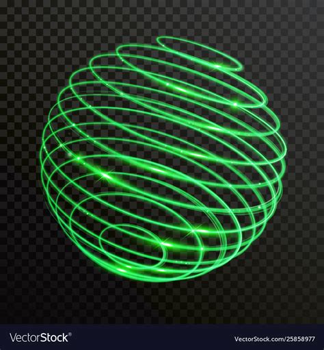 Green Glow Light Spiral Sphere Circles Royalty Free Vector