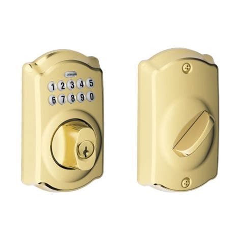 Schlage Electronic Door Lock Be365 Cam Bright Brass Milton Wares