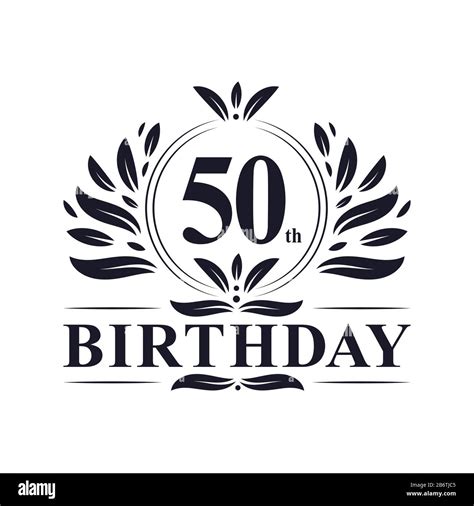 50 Years Birthday Logo Luxury 50th Birthday Design Celebration Stock