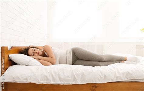 Beautiful Babe Woman Sleeping Lying In Her Bed Stock Photo Adobe Stock