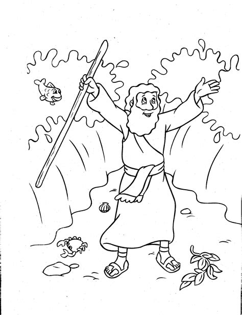 Moses Trough The Red Sea Coloring Pages