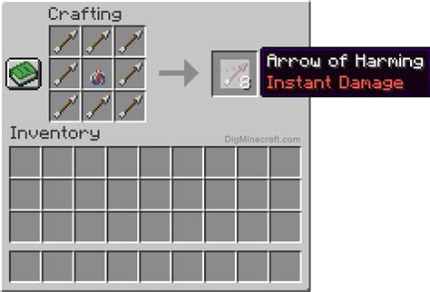 How To Make An Arrow Of Harming Instant Damage In Minecraft