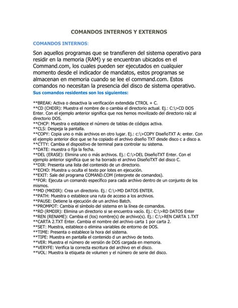 Comandos Internos Y Externos