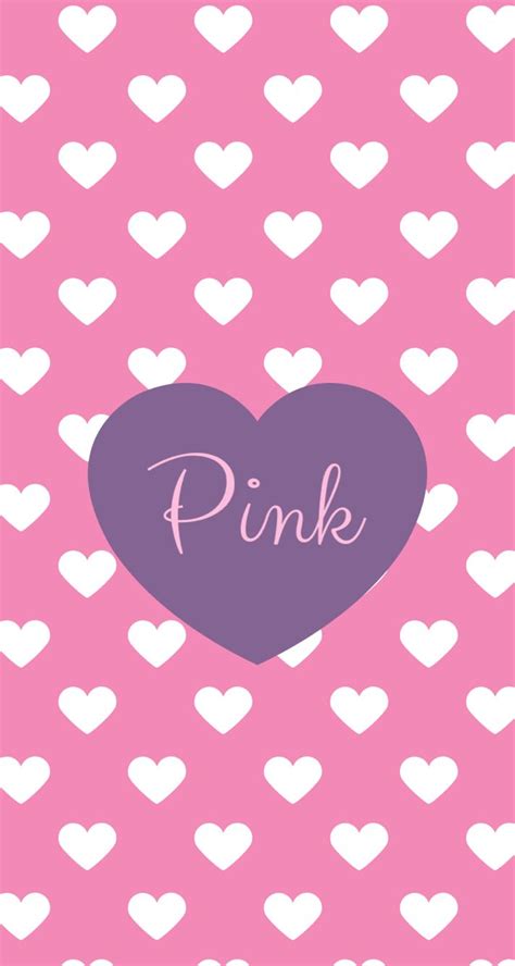 A Pink Background With White Hearts And The Word Pink