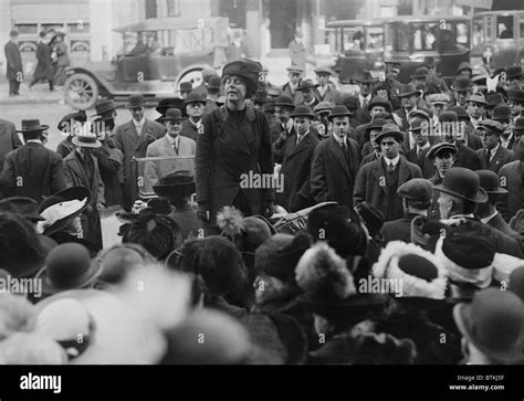 Lucy Burns 1879 1966 American Suffragist And Women S Rights Advocate Speaking To A Crowd Of