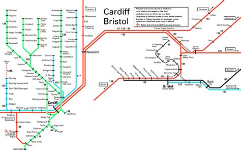 Rail Map Covering Cardiff Bristol And Bath