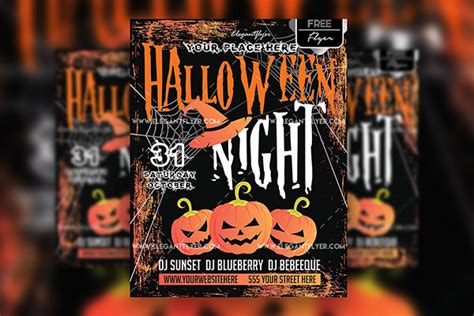 Illustrated Spooky Halloween Flyer And Facebook Cover Template Free