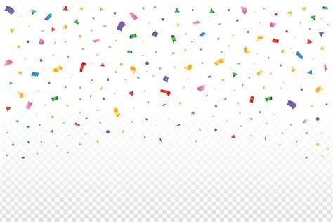 Colorful Confetti Falling Isolated On Transparent Background Colorful