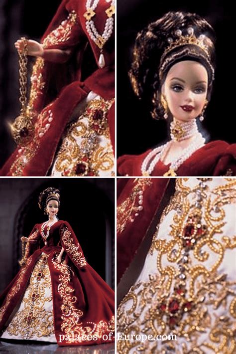 The Dolls Are Dressed In Red And Gold Dresses With Elaborate Headpieces