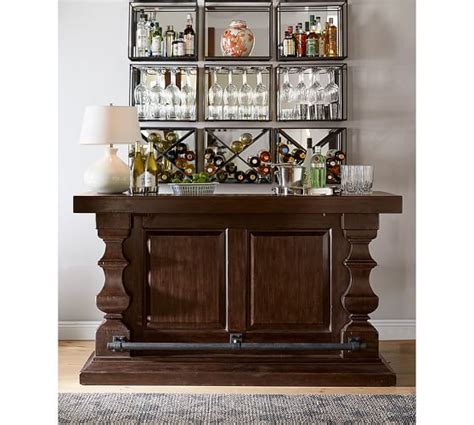 Why pay for a rustic look that you can make for yourself on the cheap? Mirrored Entertaining Shelves | Pottery Barn