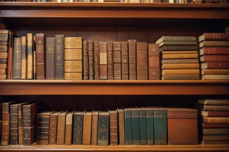 Premium Photo Wooden Board In A Vintage Bookstore With Antique Volumes