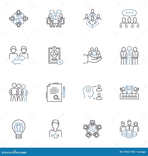 Conducting Station Line Icons Collection. Baton, Orchestra, Maestro