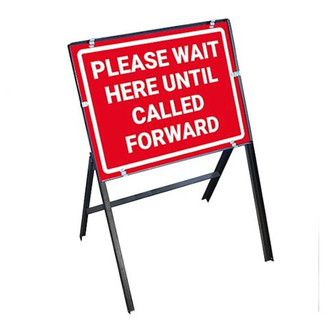 Please Wait Here Until Called Forward Stanchion Frame Covid Secure