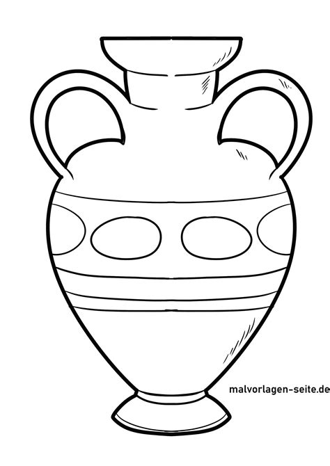 Greek Amphora Clip Vase Clipart Outline Template Pot Ancient Pottery