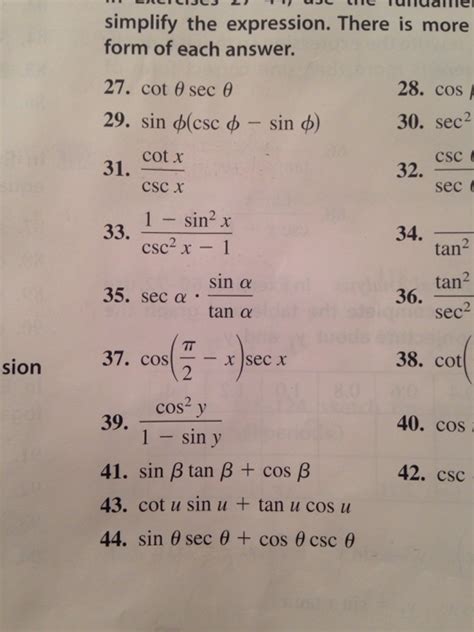 Inverse means if you have a function f, with the variable x, then the. Solved: Simplify The Expression. There Is More Form Of Eac ...
