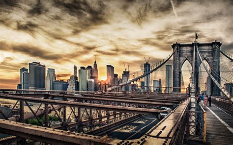 Download New York Manhattan Man Made Brooklyn Bridge Hd Wallpaper