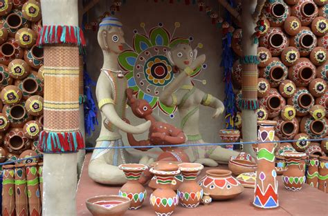 Kolkata Durga Puja Tour 2015 Theme On Bengali Folk Art On Clay