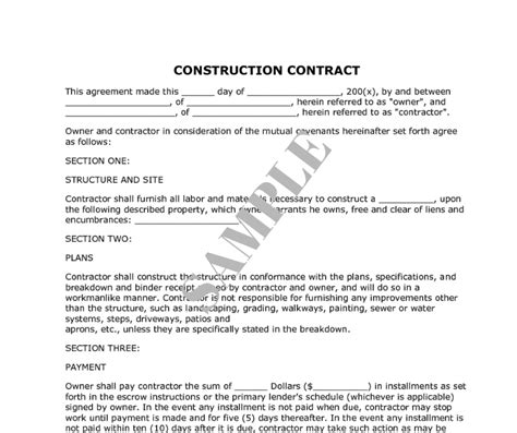 Also, every project we complete is backed by a. Sample Construction Contract | Template Business