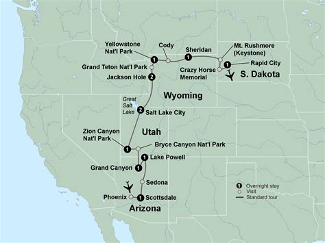 Southwestern Us National Parks Map