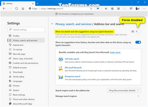 Enable Or Disable Search Suggestions In Microsoft Edge Address Bar