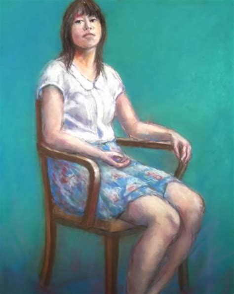 パステル画（2）ひじ掛け椅子に座る女性 マイペースライフ（趣味の油絵と水彩）