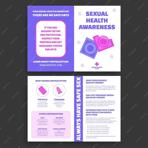 free vector duotone sexual health awareness brochure template
