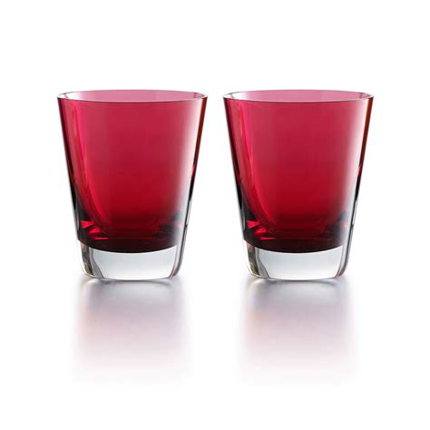 Baccarat Crystal Mosaique Tumbler Red Boxed Pair Crystal Classics