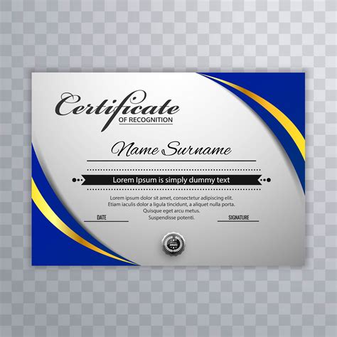 Certificate Template Awards Diploma Background With Wave 244244 Vector