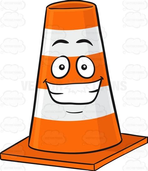 Traffic Cone Character With Big Cheesy Grin Emoji Winking Emoji